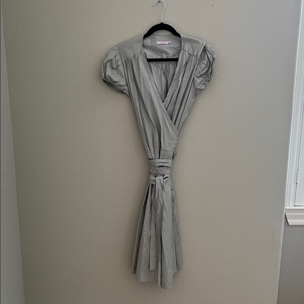 Calypso St Barth Grey Silk Wrap Dress